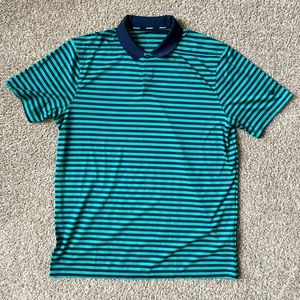Nike golf shirt - green and navy blue (size L)
